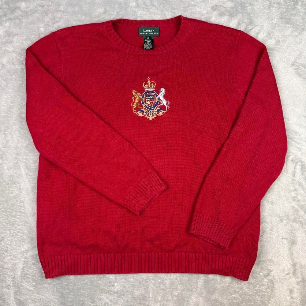 Ralph-lauren Women's Red and Burgundy Jumper